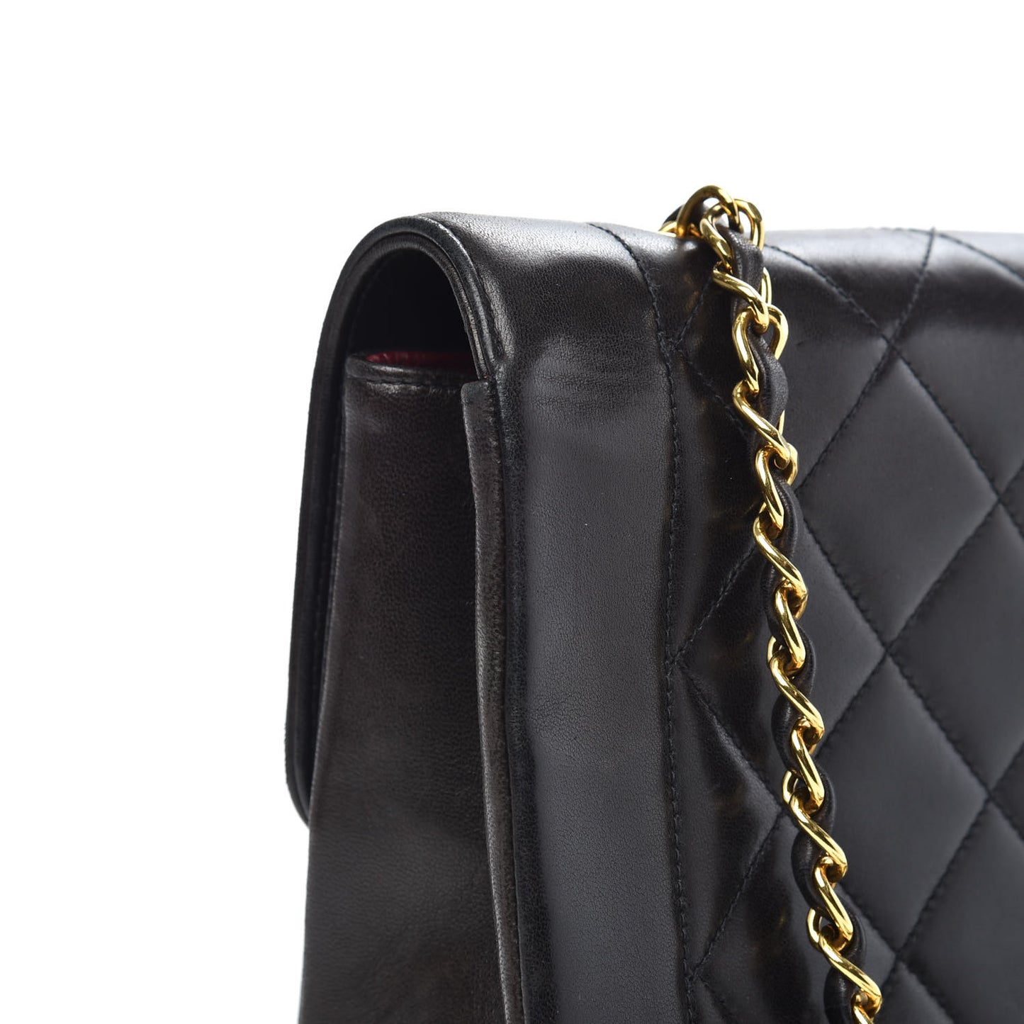 Lambskin Quilted Small Single Flap Black