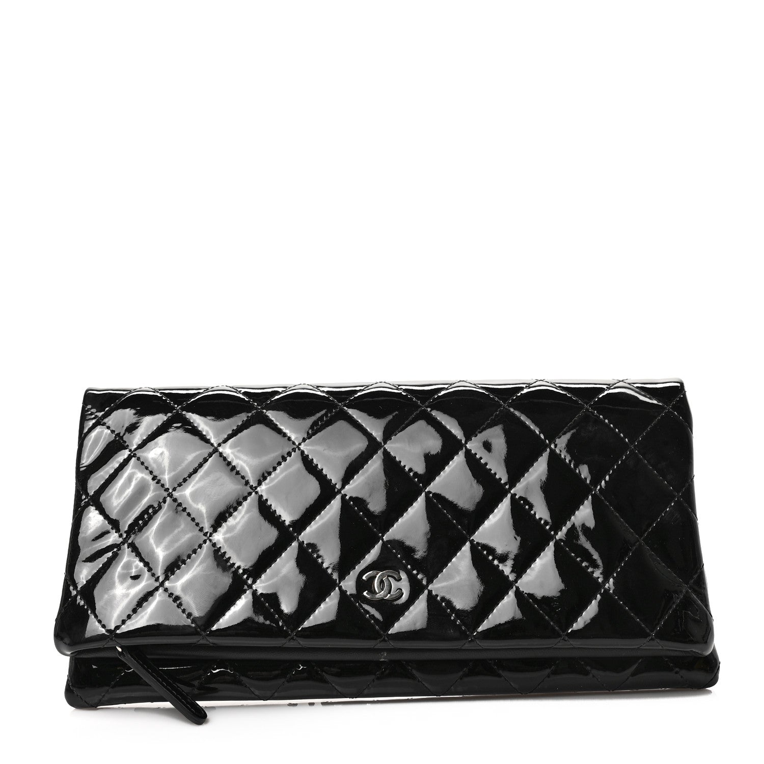 Chanel Patent Calfskin Quilted Beauty CC Clutch Black 1 of 6