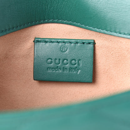 Gucci Calfskin Matelasse Super Mini GG Marmont Shoulder Bag Emerald Green 6 of 9