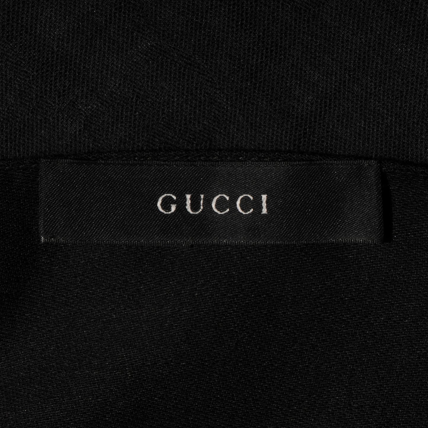 Wool Monogram Shawl Scarf Black