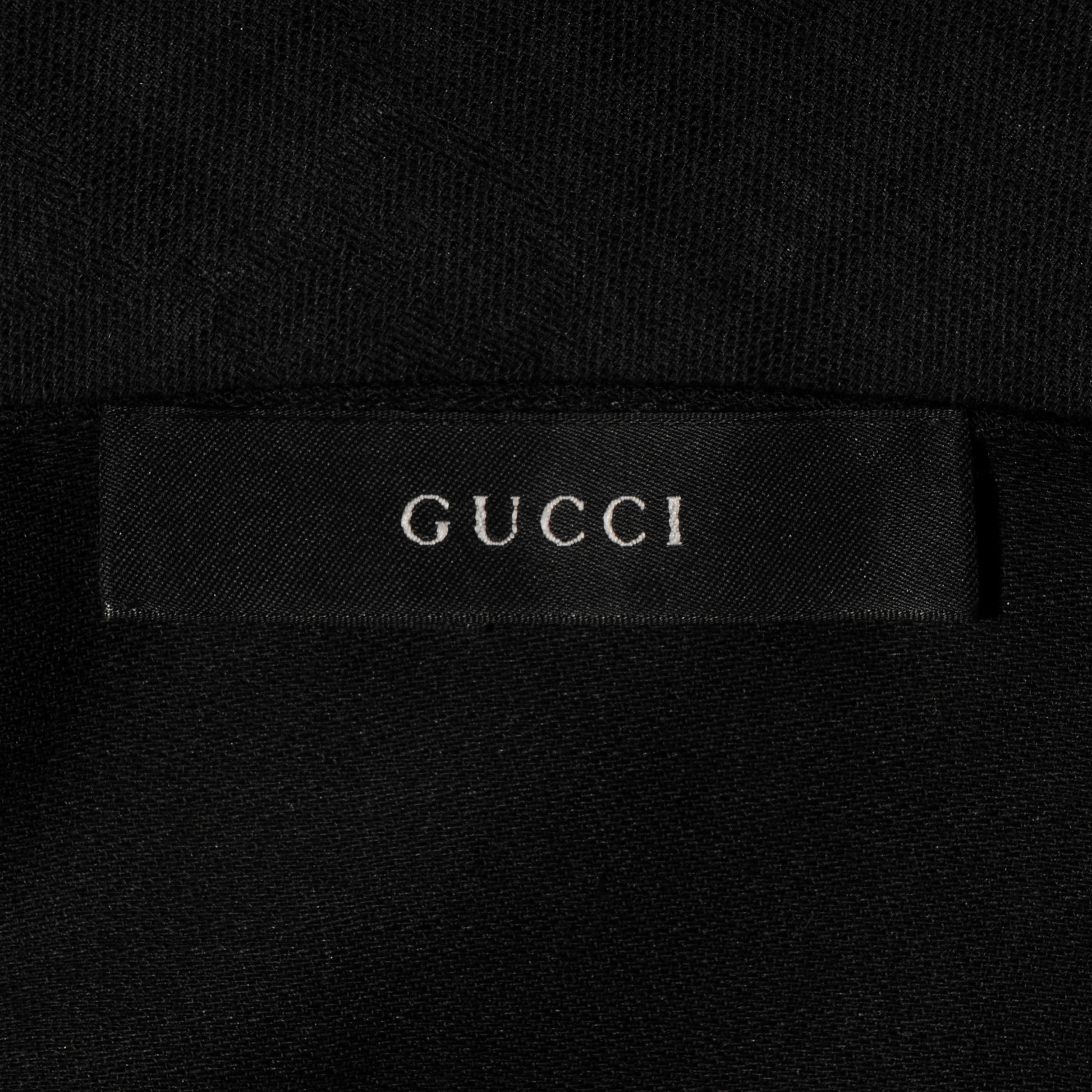 Gucci Wool Monogram Shawl Scarf Black 3 of 4