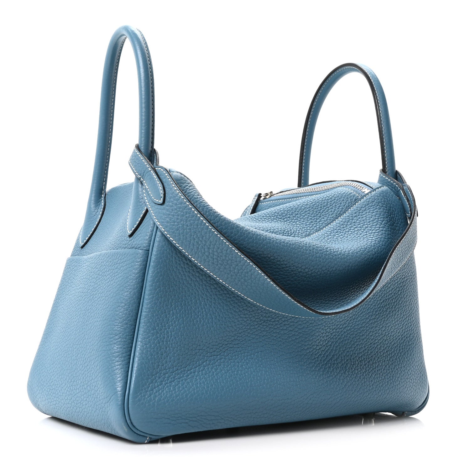 Hermes Taurillon Clemence Lindy 30 Bleu Jean 3 of 10
