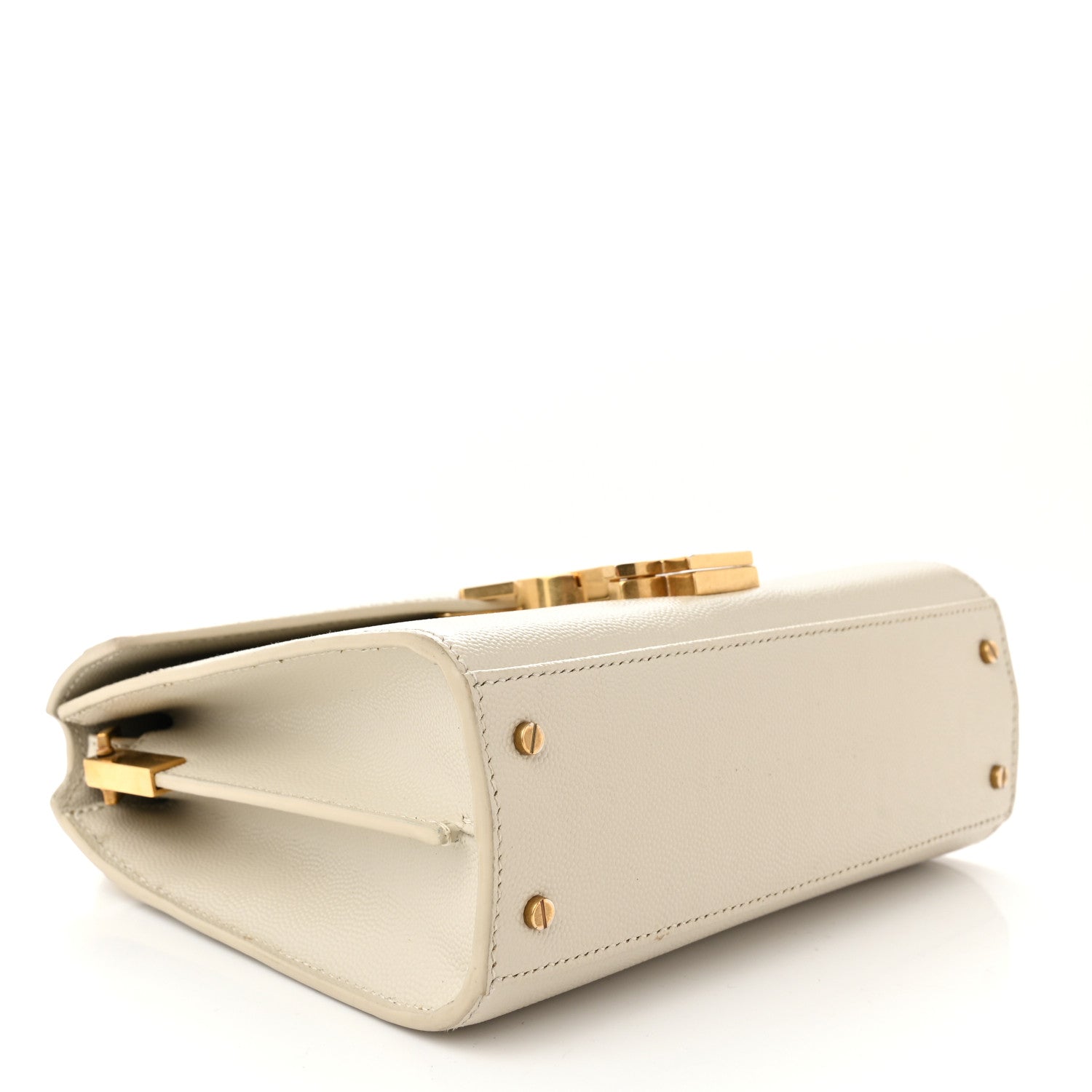 Saint Laurent Grain de Poudre Mini Classic Monogram Cassandra Top Handle Vintage White 4 of 13