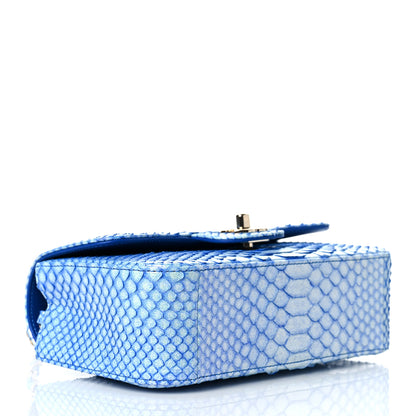 Chanel Iridescent Python Mini Rectangular Flap Blue 4 of 10