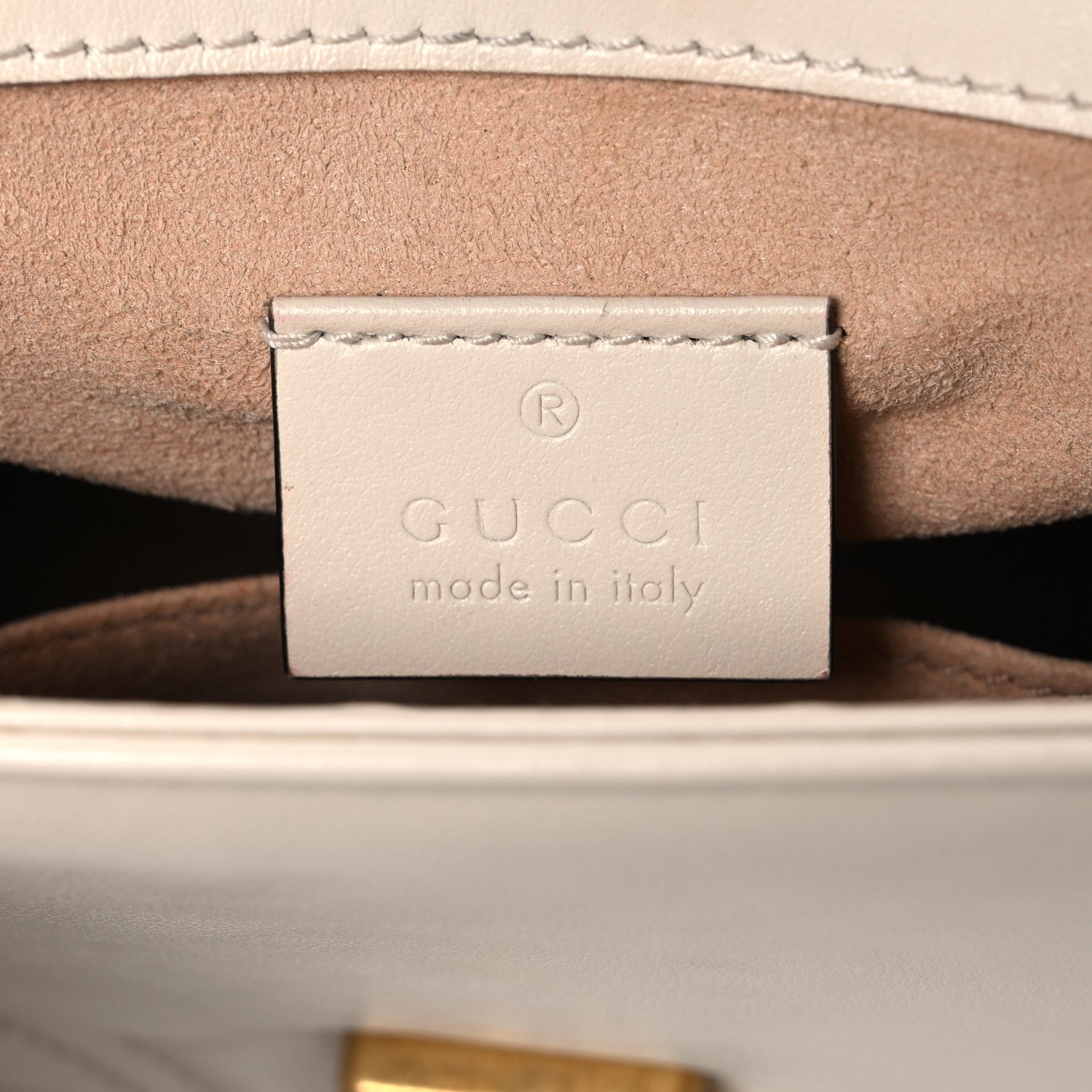 Gucci Calfskin Matelasse Mini GG Marmont Top Handle Shoulder Bag White 6 of 10