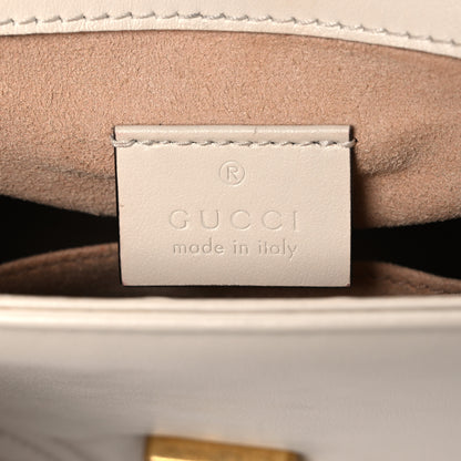 Gucci Calfskin Matelasse Mini GG Marmont Top Handle Shoulder Bag White 6 of 10