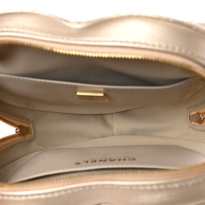 Chanel Metallic Lambskin Quilted CC In Love Heart Bag Gold 5 of 10