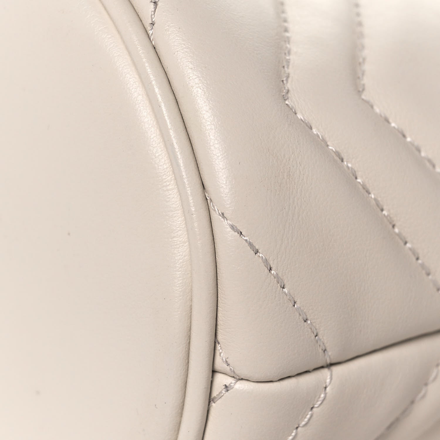 Gucci Calfskin Matelasse Mini GG Marmont 2.0 Bucket Bag White 9 of 16