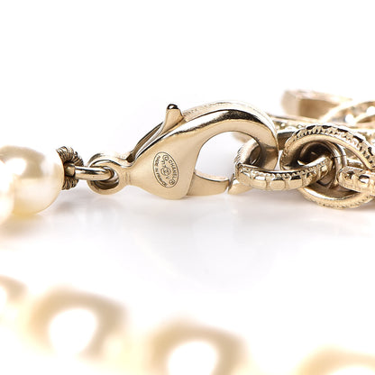 Chanel Pearl Crystal CC Bracelet Gold 4 of 5