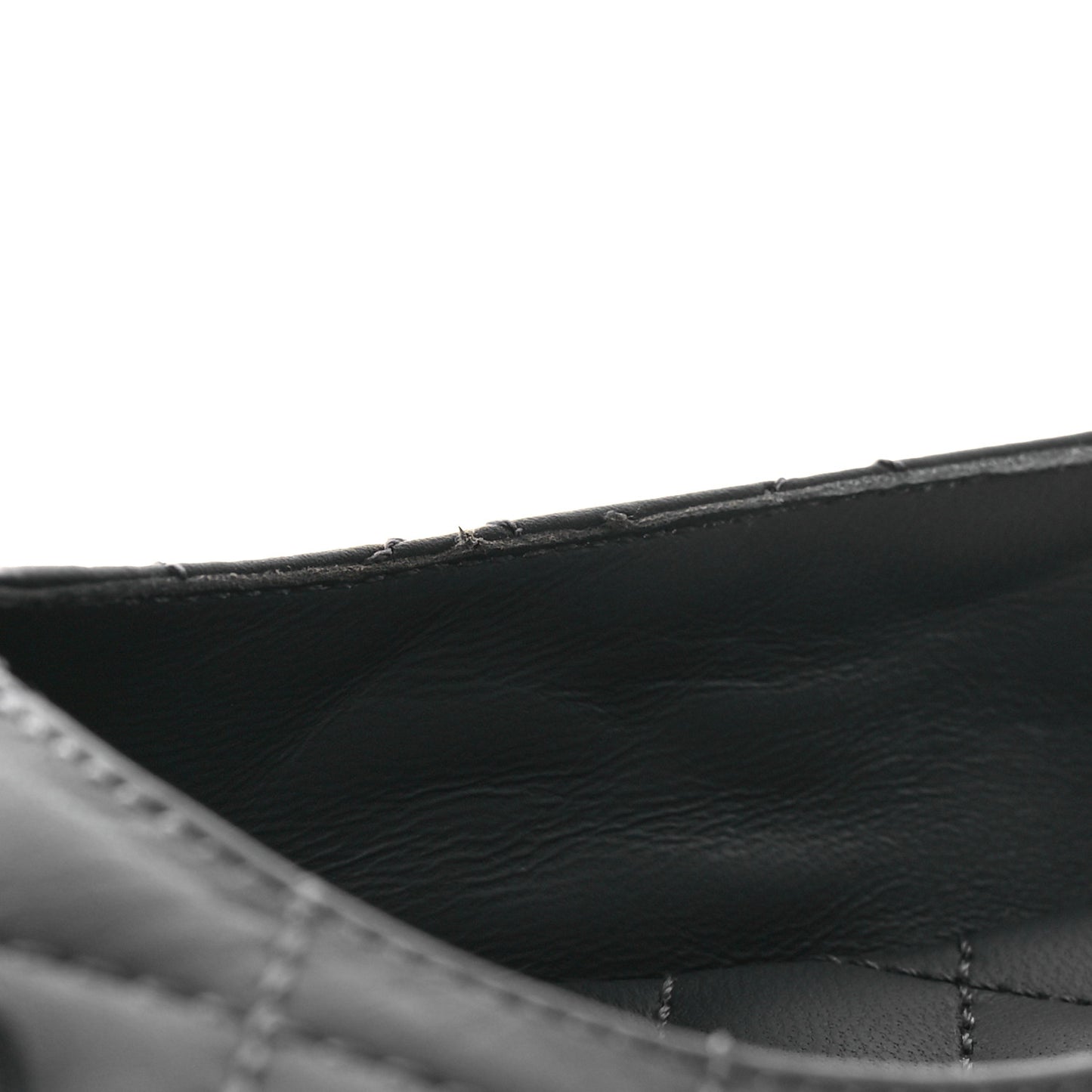 Calfskin Lambskin Quilted CC Ballerina Flats 37.5 Grey Black