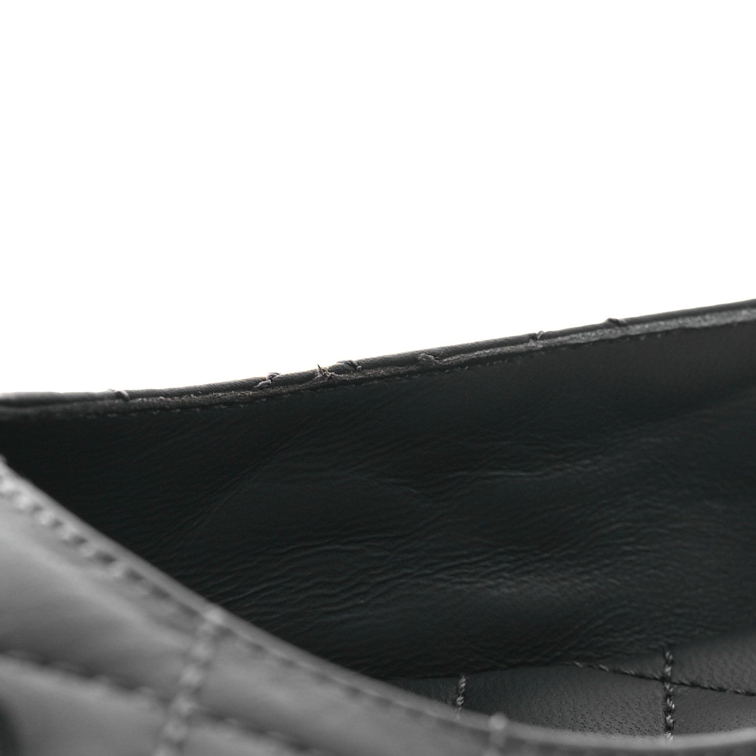 Chanel Calfskin Lambskin Quilted CC Ballerina Flats 37.5 Grey Black 10 of 10