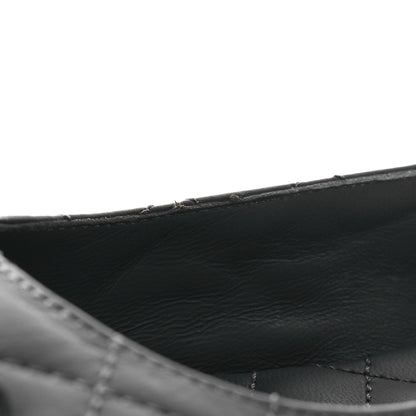 Chanel Calfskin Lambskin Quilted CC Ballerina Flats 37.5 Grey Black 10 of 10