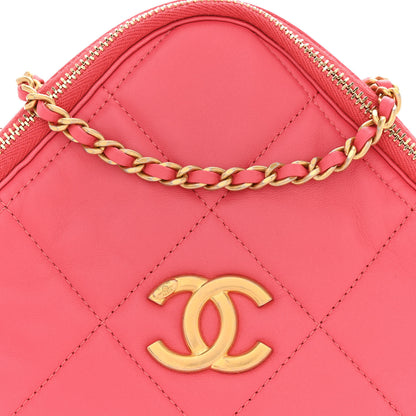 Chanel Lambskin Quilted Diamond Clutch With Chain Pink 8 of 10