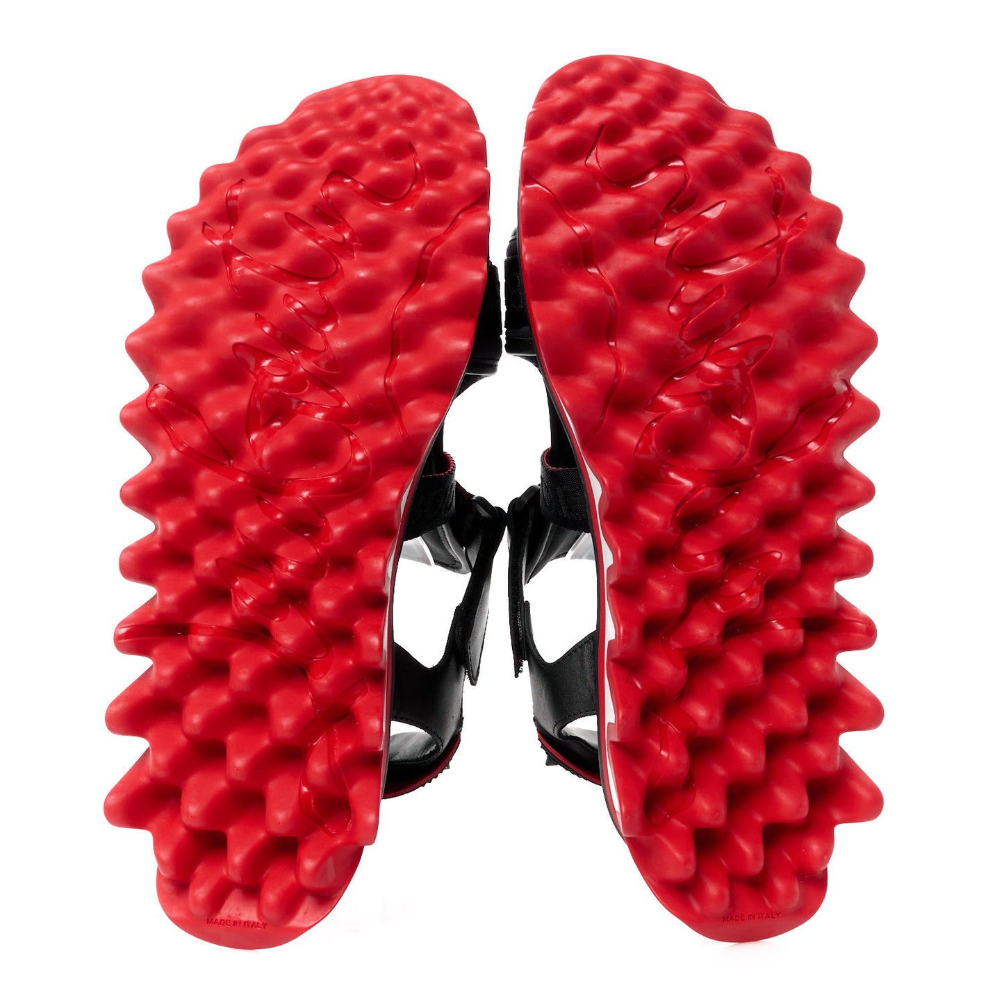 Calfskin Raffia Nylon Mens Summer Loubishark Sandals 42.5 Black Multicolor
