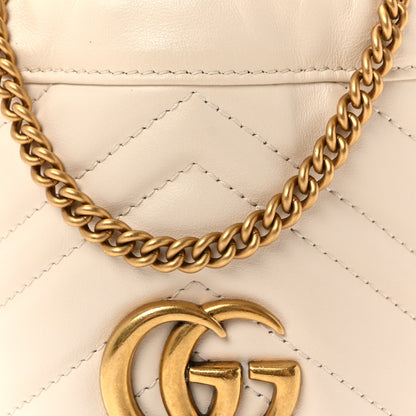 Gucci Calfskin Matelasse Mini GG Marmont 2.0 Bucket Bag White 7 of 9