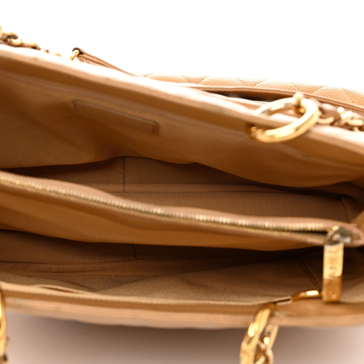 Caviar Quilted Grand Shopping Tote GST Beige Clair