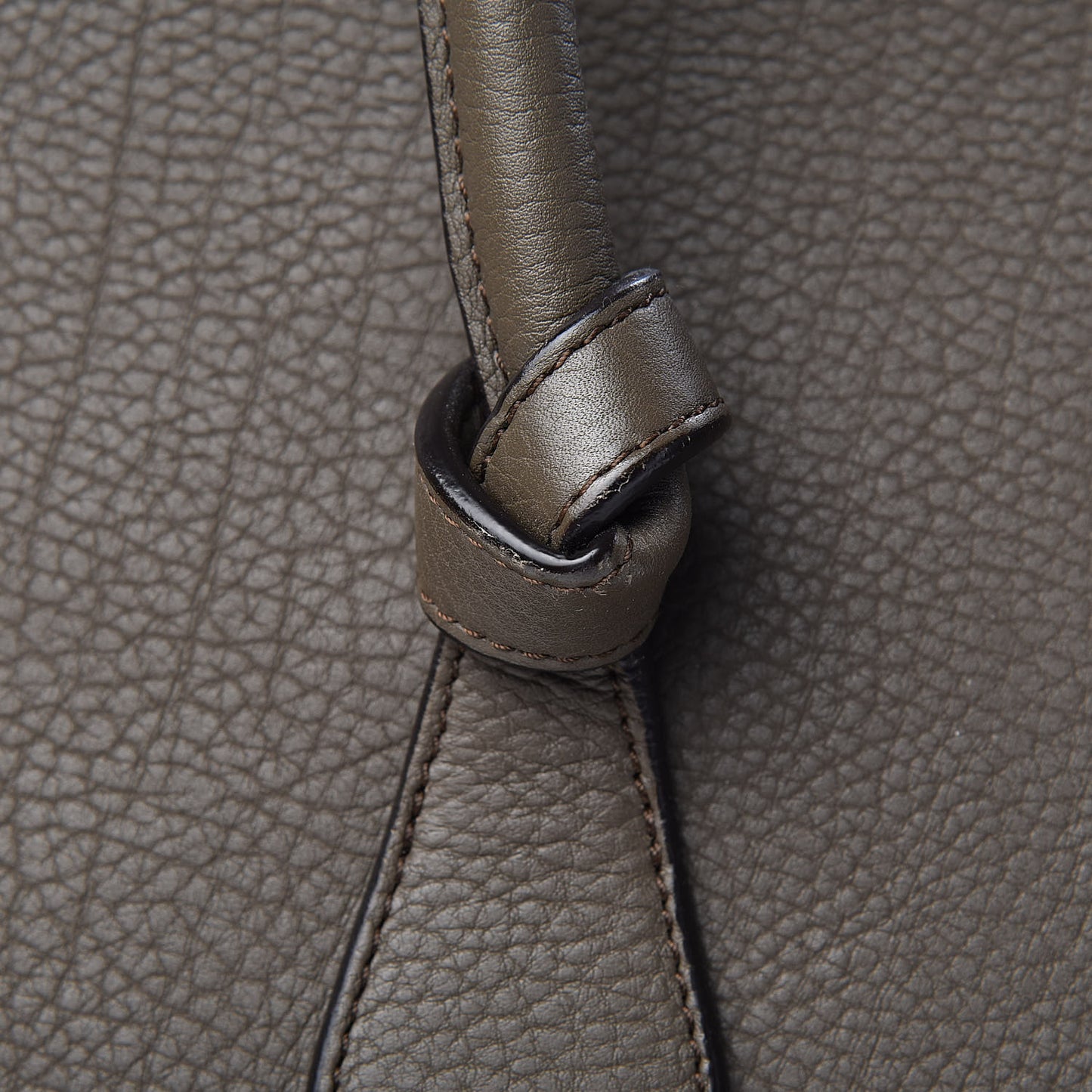 Crisped Calfskin Large Tie Knot Tote Grey