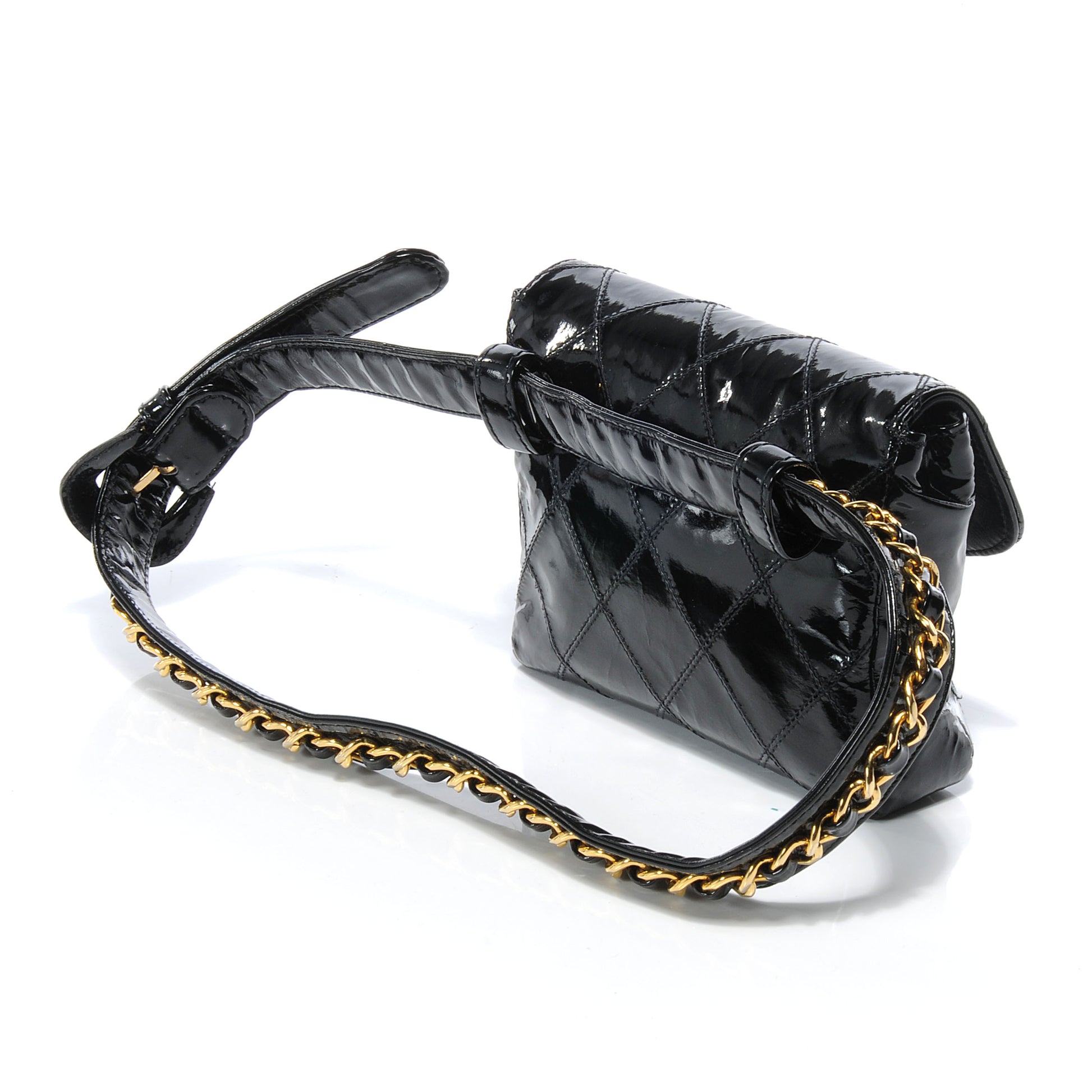 Chanel Patent Flap Waist Belt Bag Black 3 of 7