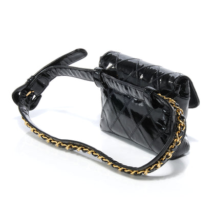 Chanel Patent Flap Waist Belt Bag Black 3 of 7