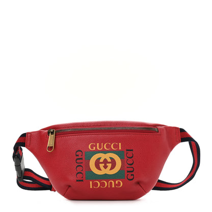 Gucci Grained Calfskin Small Logo Belt Bag Hibiscus Red 1 of 9