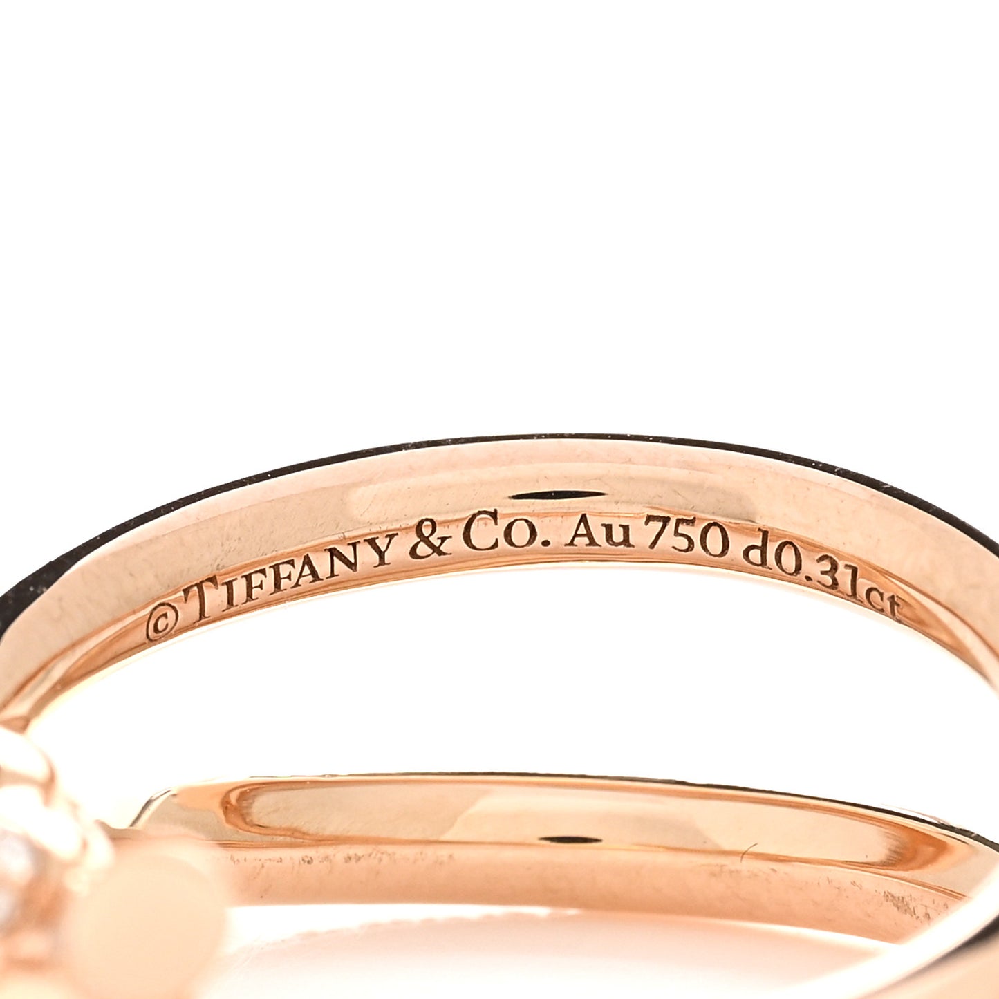18K Rose Gold Diamond Double Row Knot Ring 53 6.5