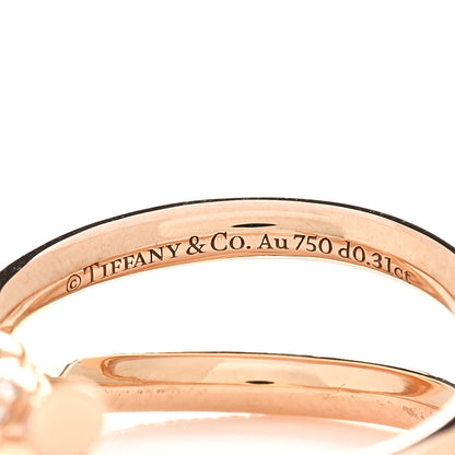 Tiffany 18K Rose Gold Diamond Double Row Knot Ring 53 6.5 4 of 4