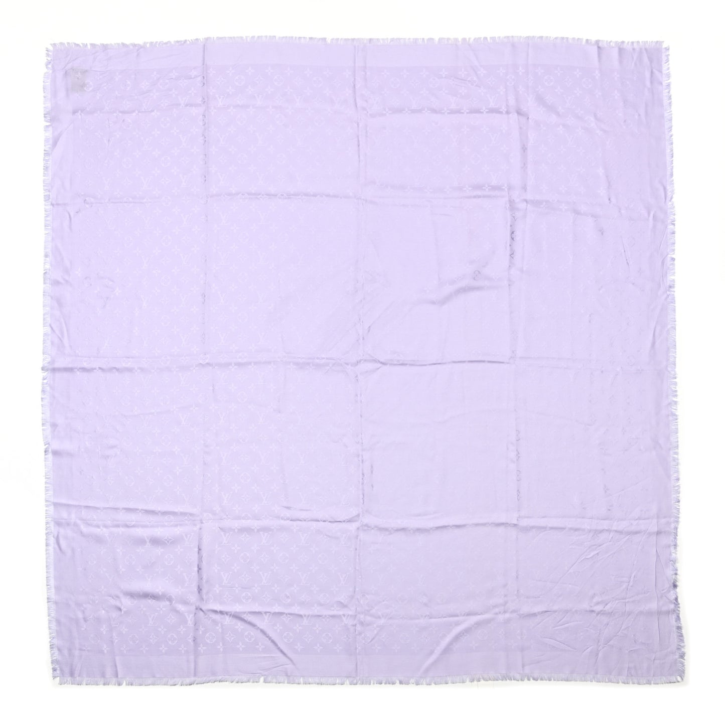 Silk Wool Monogram Shawl Lilac