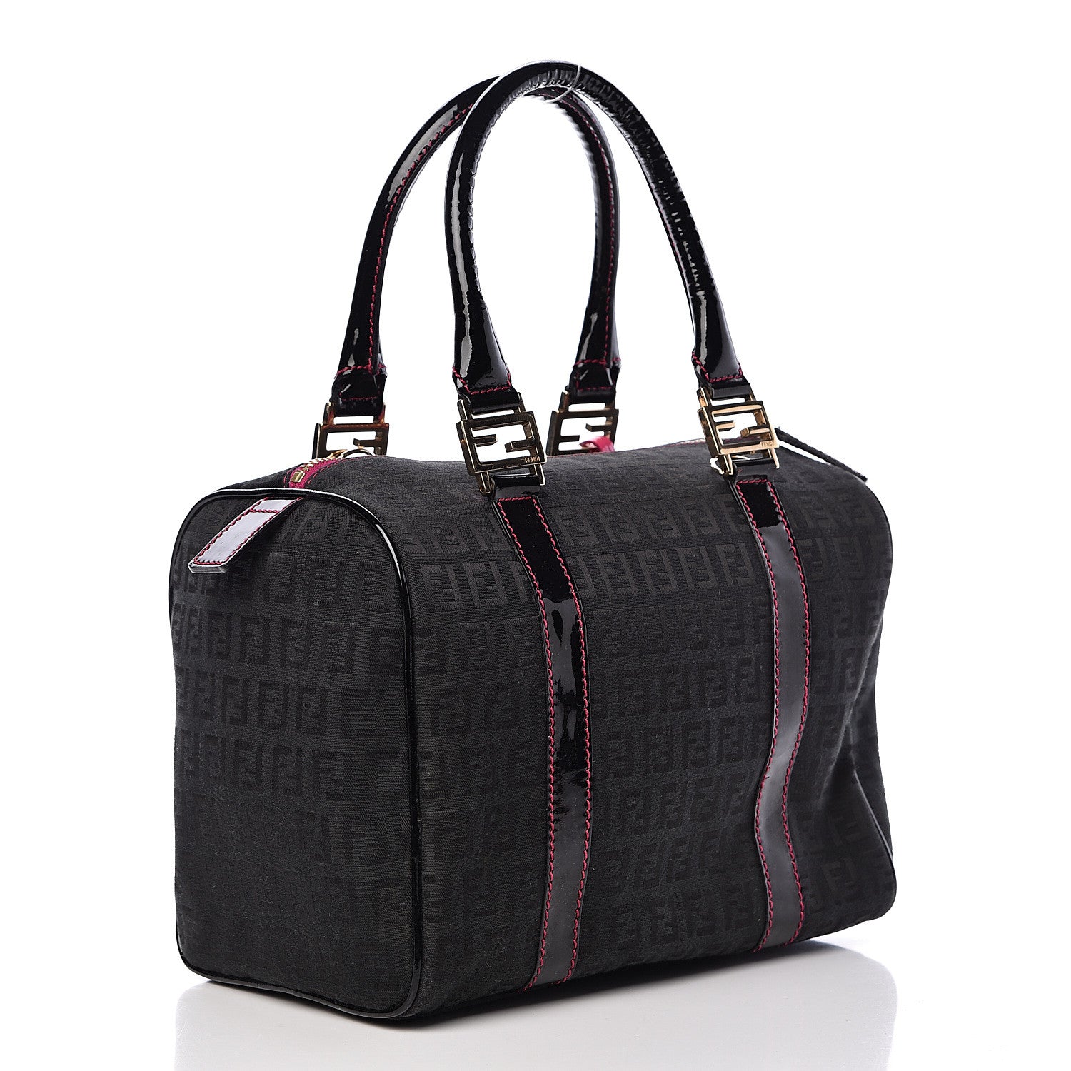 Fendi Zucchino Forever Boston Black Pink 3 of 11