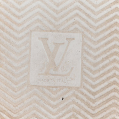 Louis Vuitton Grained Calfskin Embossed Monogram Mens Beverly Hills Sneakers 8.5 White 7 of 12