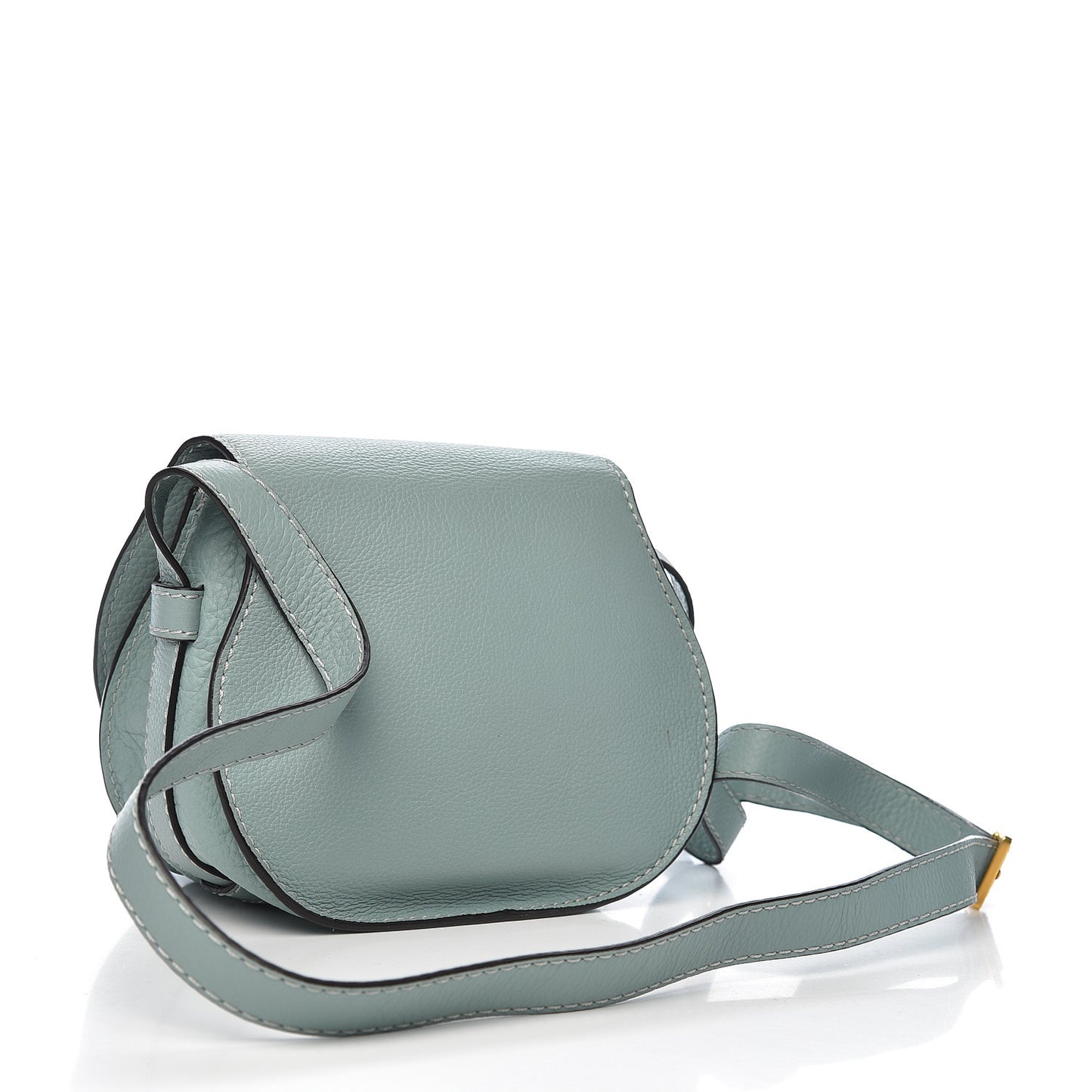 Calfskin Mini Marcie Round Crossbody Bag Faded Blue