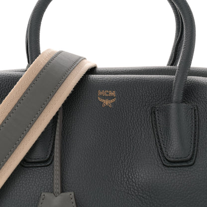 MCM Grained Calfskin Medium Milla Tote Phantom Grey 8 of 12