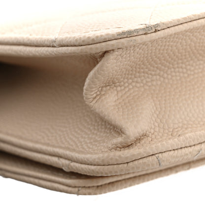Chanel Caviar Quilted Golden Class Wallet On Chain WOC Light Beige 11 of 13
