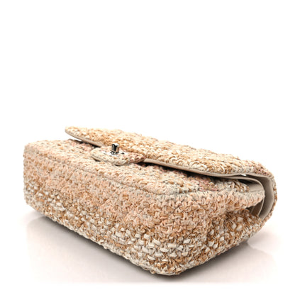 Chanel Tweed Quilted Medium Double Flap Beige Ecru Pink 5 of 7