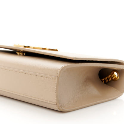 Saint Laurent Grain De Poudre Medium Monogram Kate Satchel Nude Powder 10 of 11