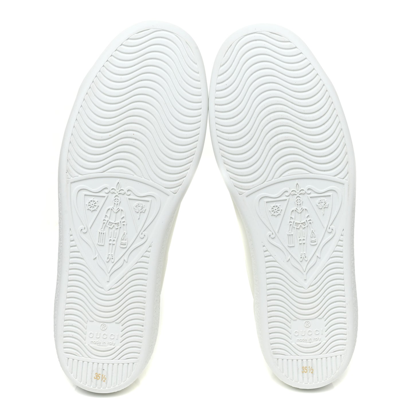 Calfskin Interlocking G Perforated Womens Ace Sneakers 35.5 White Grey Sky