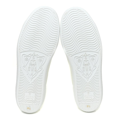 Gucci Calfskin Interlocking G Perforated Womens Ace Sneakers 35.5 White Grey Sky 5 of 8