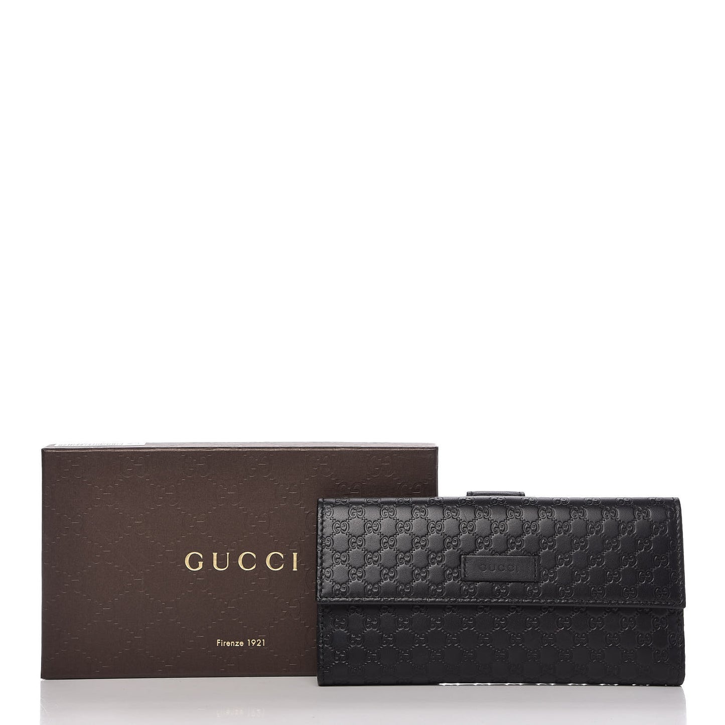 Microguccissima Continental Flap Wallet Black