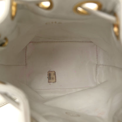 Chanel Lambskin CC Drawstring Bucket Bag White 6 of 17