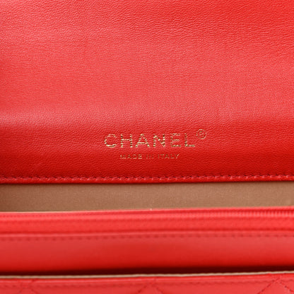Chanel Lambskin Quilted Golden Class Wallet on Chain WOC Red 6 of 13