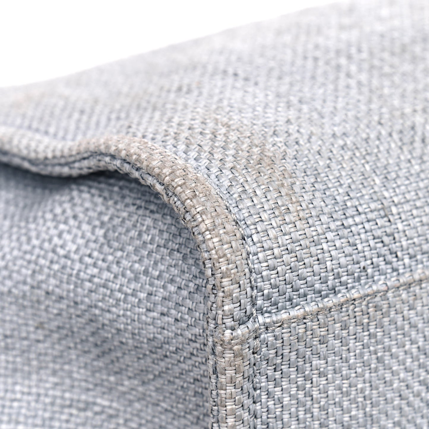 Woven Straw Raffia Medium Deauville Tote Grey