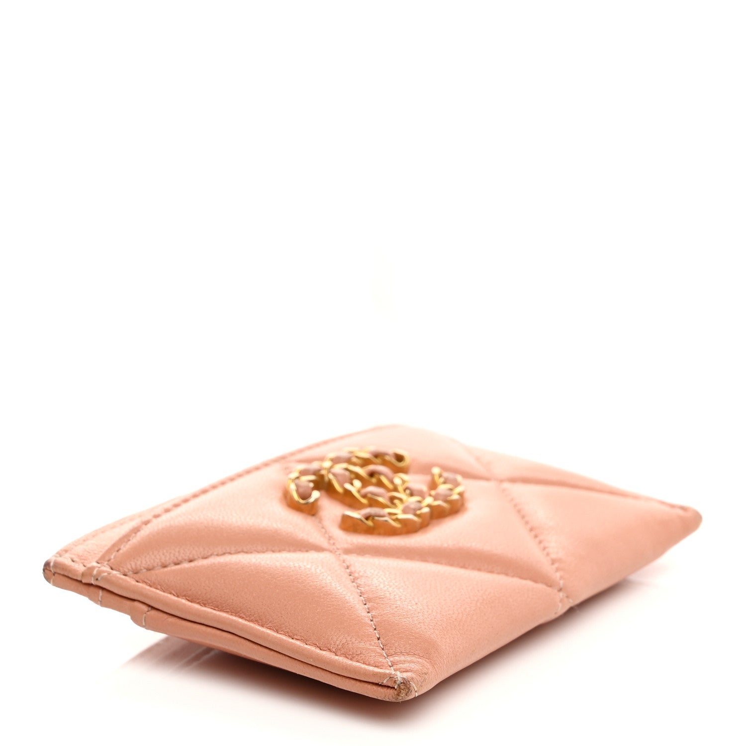 Chanel Lambskin Quilted Chanel 19 Card Holder Brown 4 of 12
