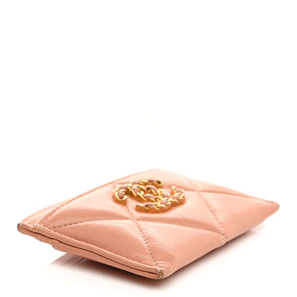Chanel Lambskin Quilted Chanel 19 Card Holder Brown 4 of 12