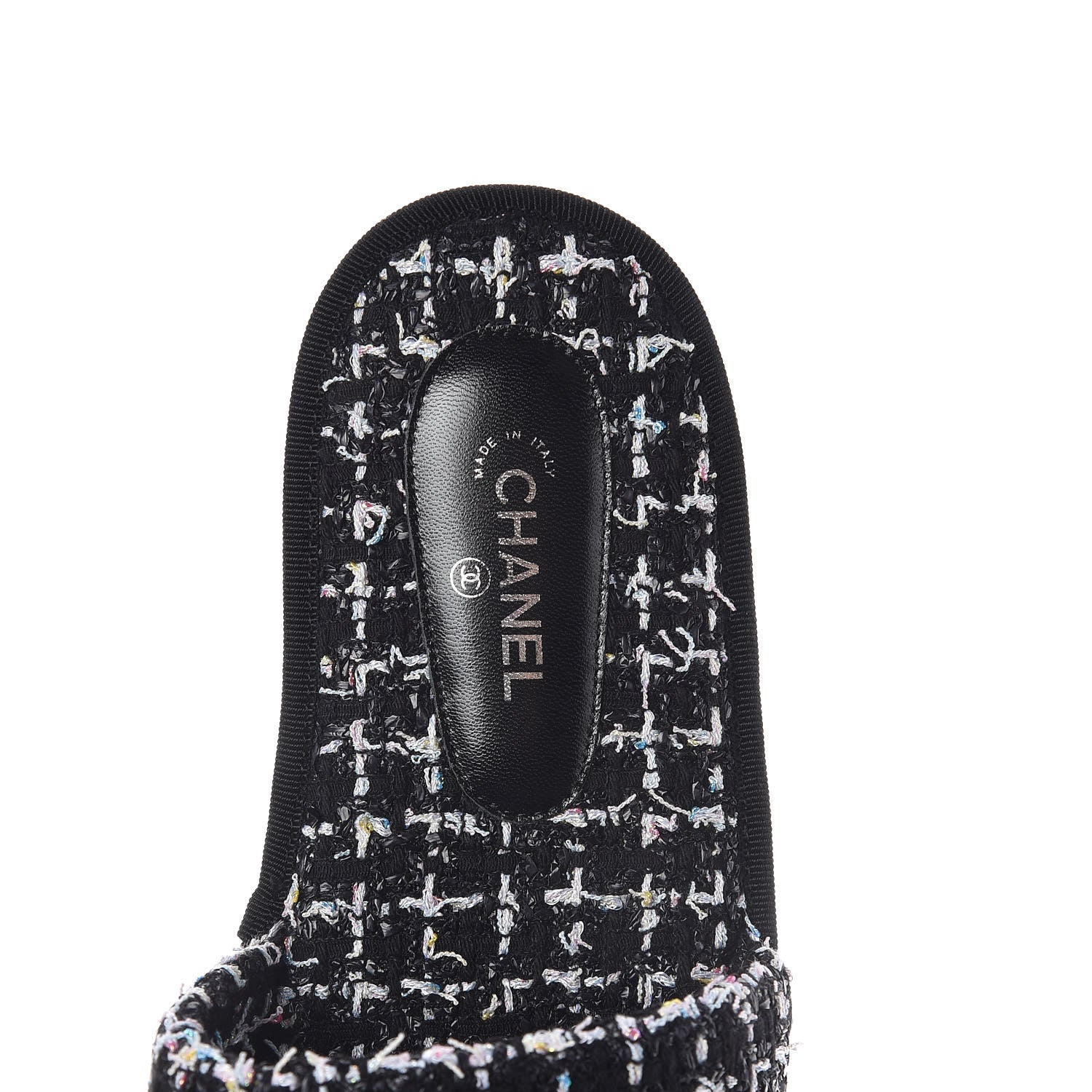 Chanel Tweed CC Flat Mules M Black 6 of 7