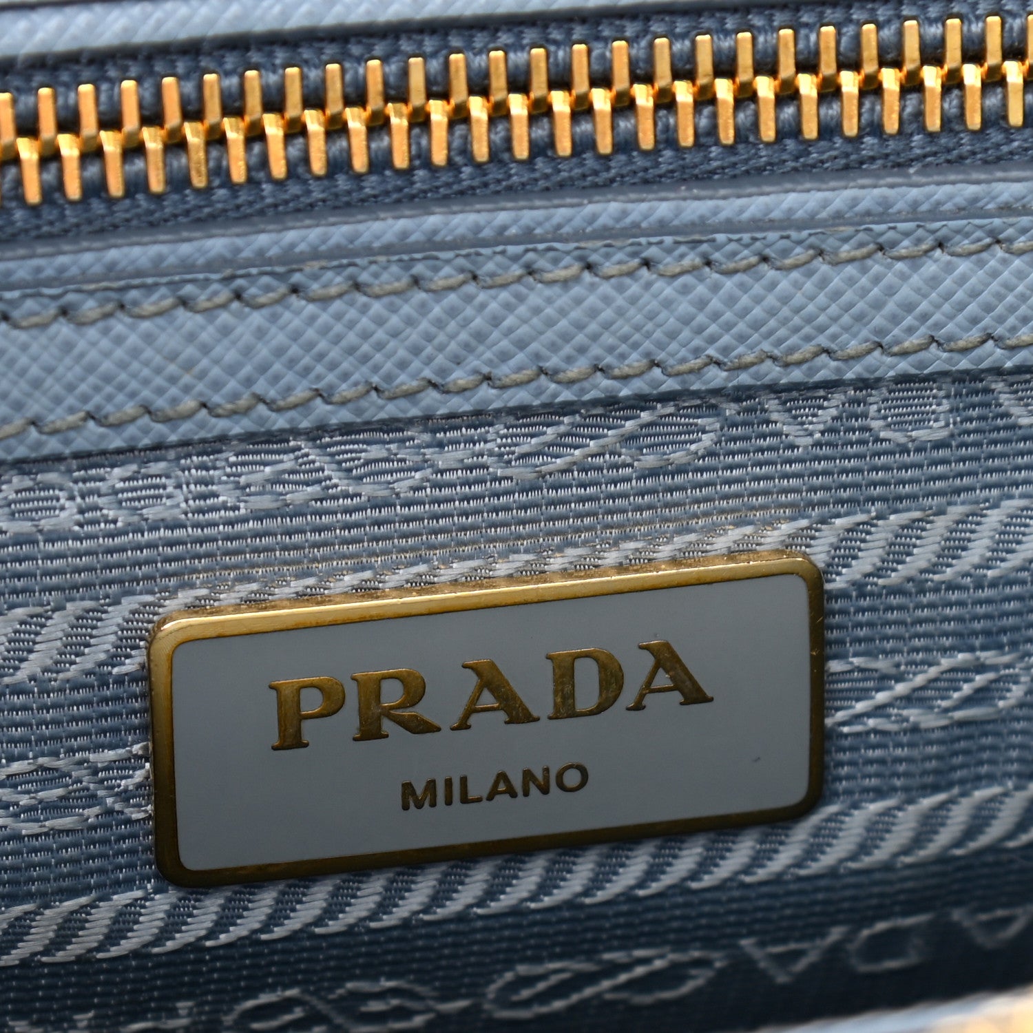 Prada Saffiano Galleria Mini Double Zip Tote Aviazione 6 of 9