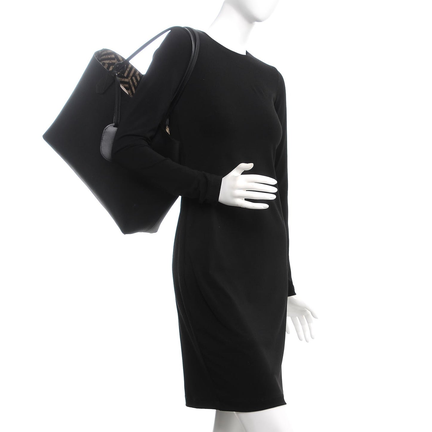 Calfskin GG Supreme Monogram Caleido Large Reversible Tote Black