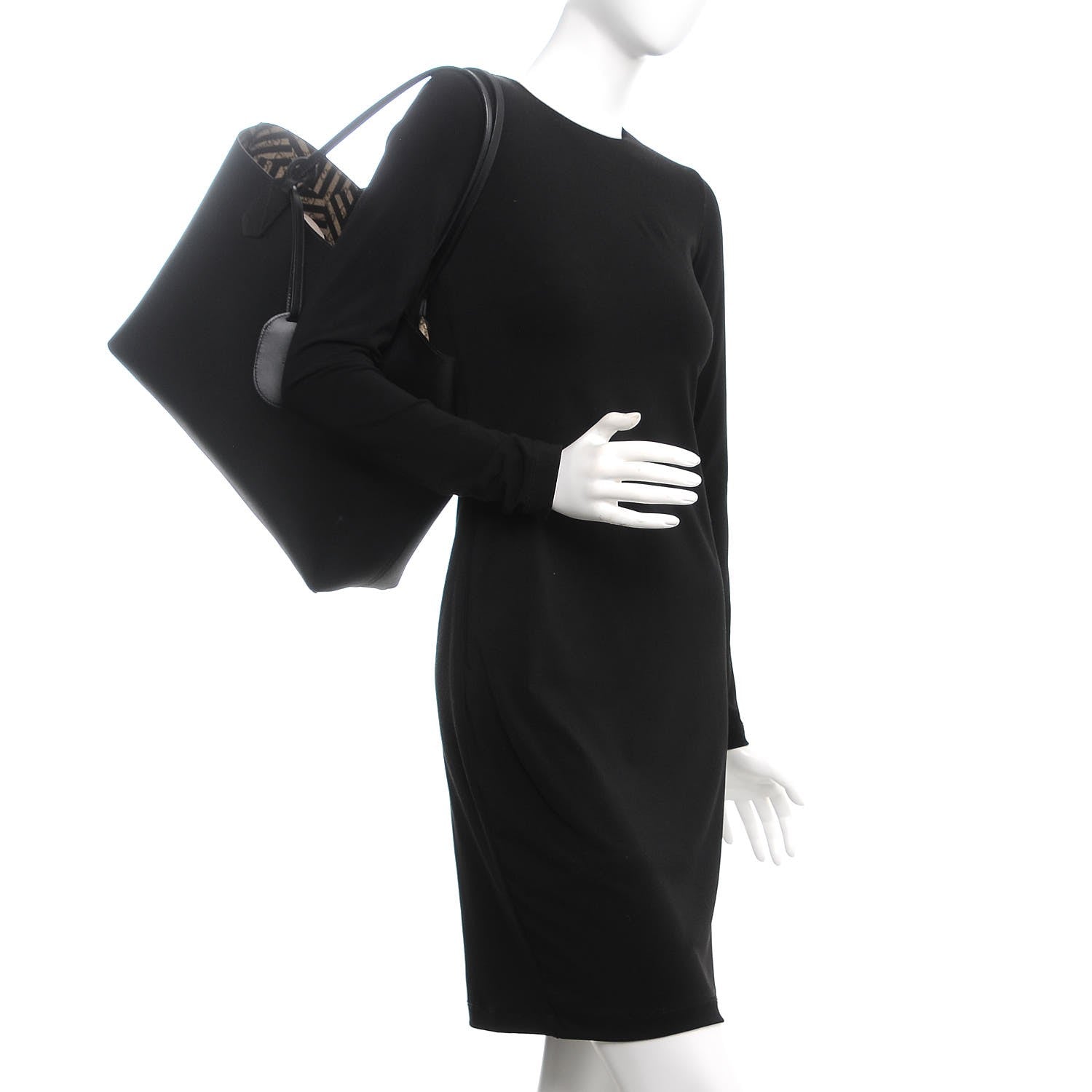 Gucci Calfskin GG Supreme Monogram Caleido Large Reversible Tote Black 2 of 15