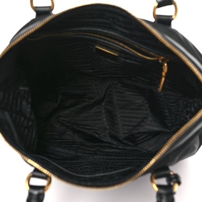 Prada Tessuto Nylon Soft Calfskin Tote Black 5 of 10