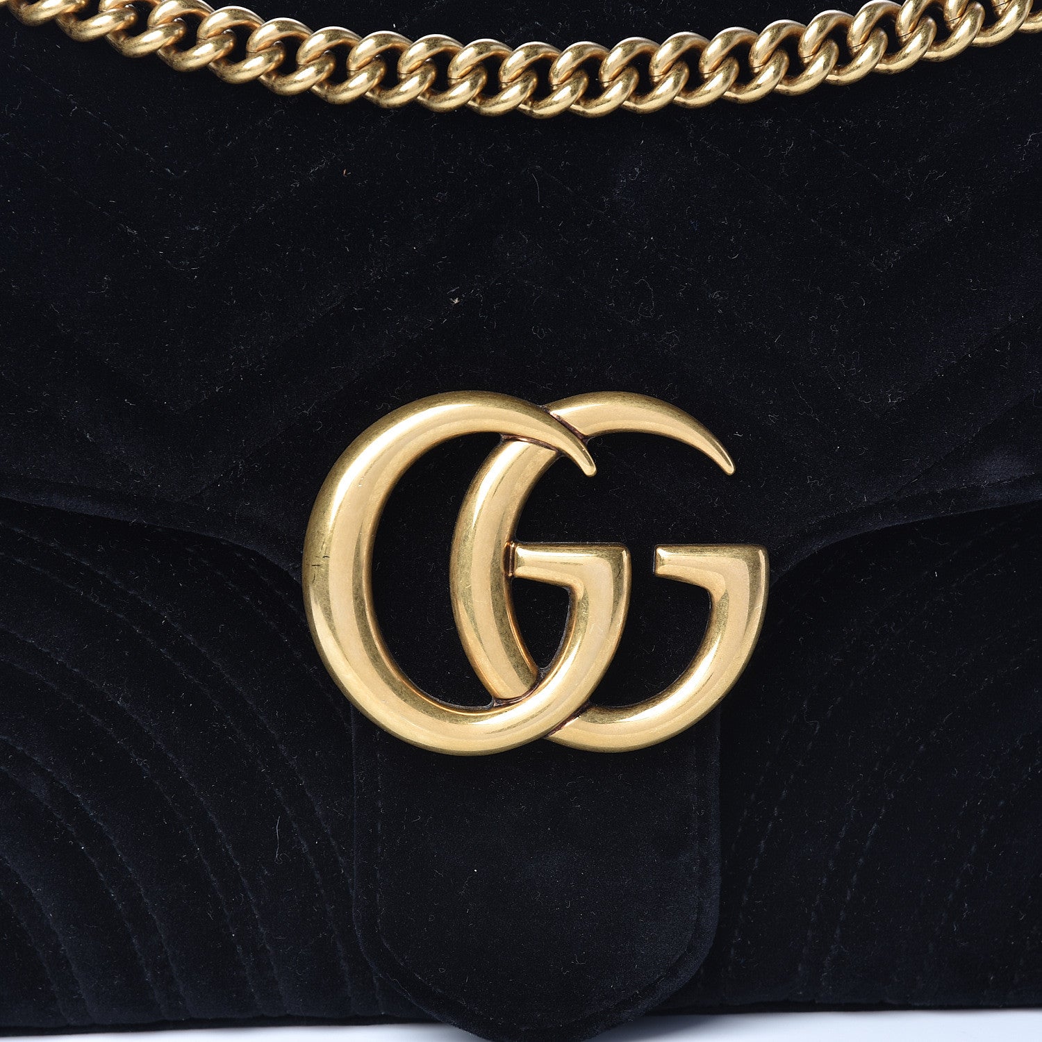 Gucci Velvet Matelasse Medium GG Marmont Shoulder Bag Black 8 of 15