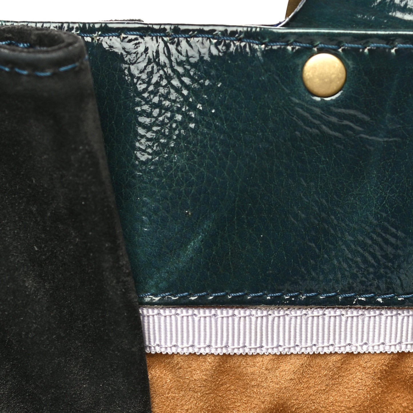 Patent Suede Mona Tote Green