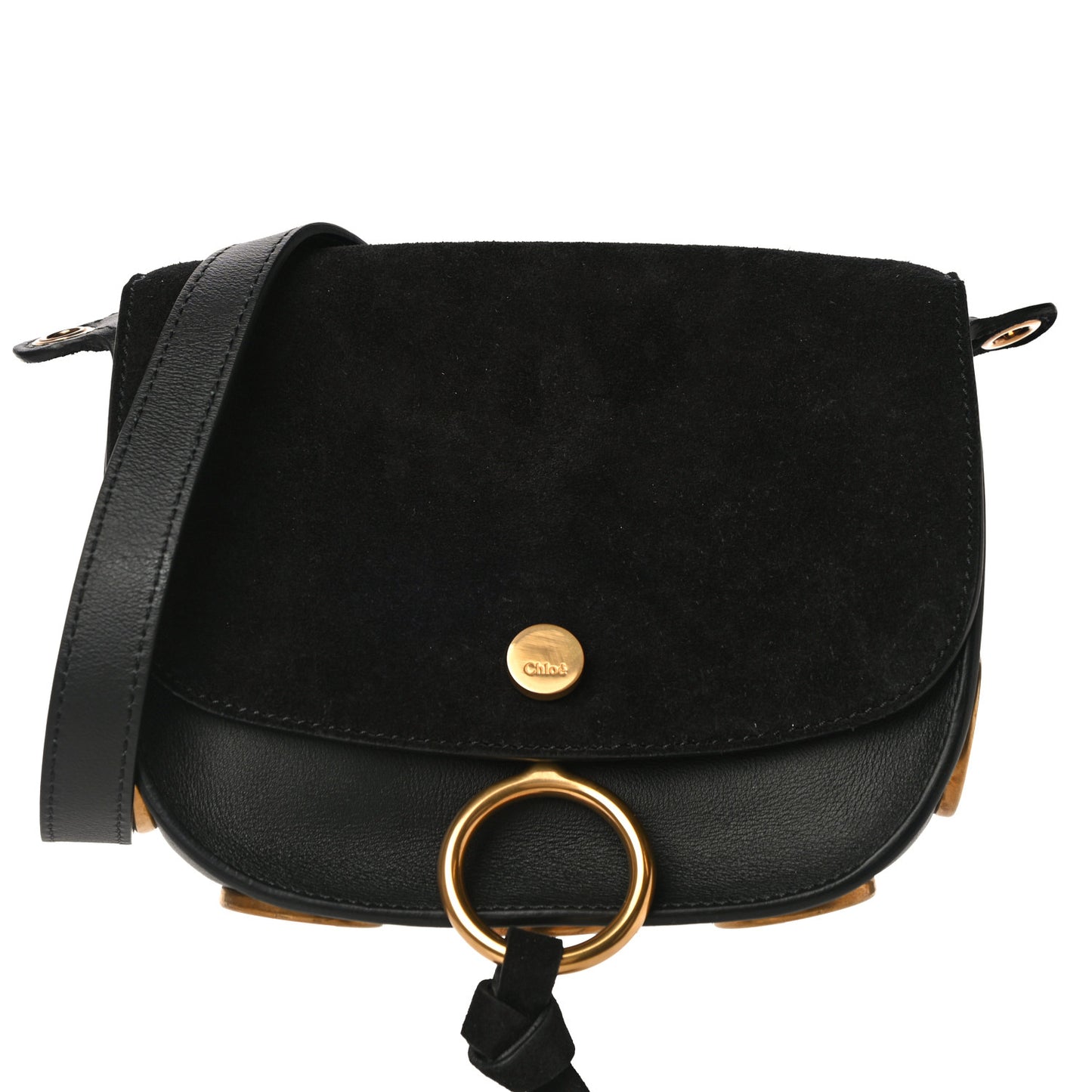 Suede Smooth Calfskin Mini Kurtis Shoulder Bag Classic Black
